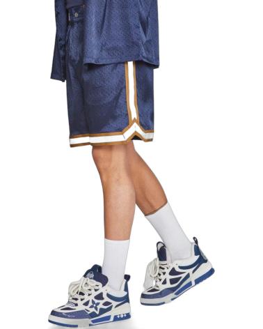 SIKSILK PANTALON CORTO BASKET CON FRANJA AZUL MARINO