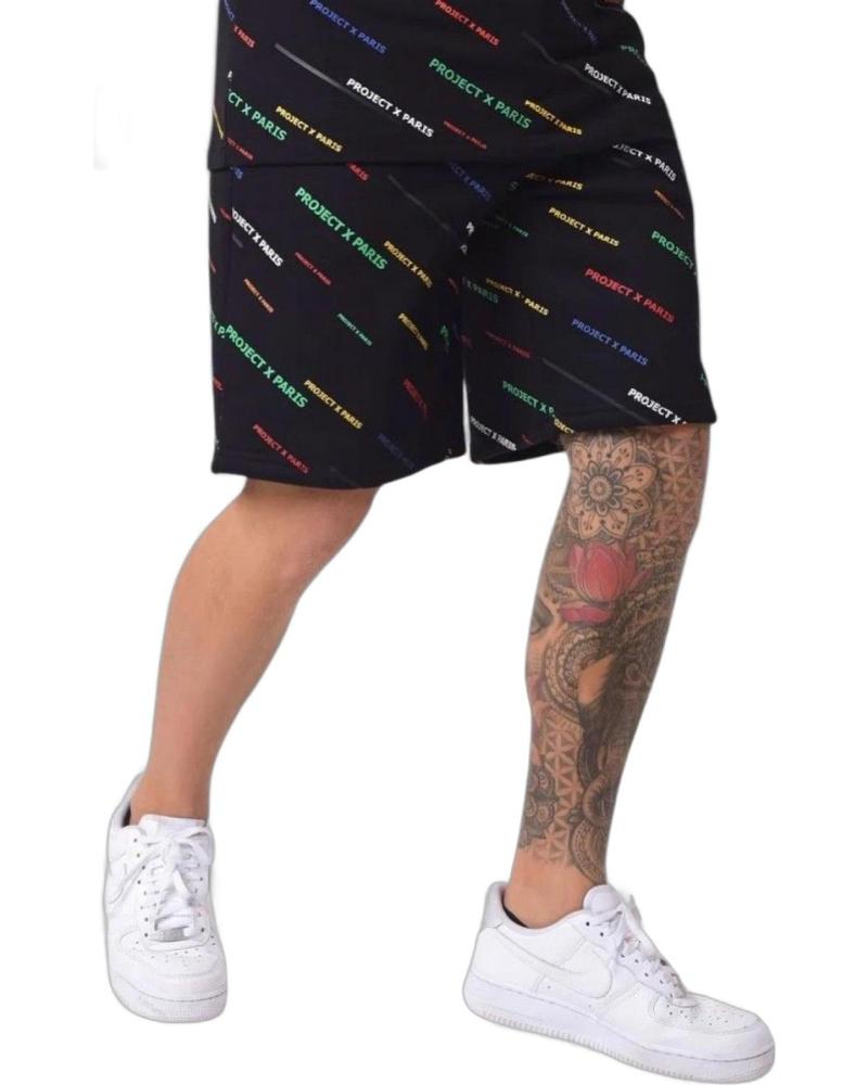 PROJECT X PARIS DIAGONAL LOGO BLACK SHORTS