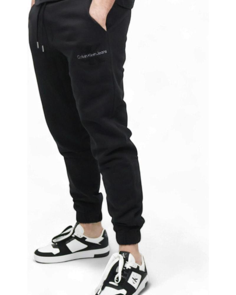 CALVIN KLEIN PANTALONES DE CHANDAL DE CHENILLA CON MONOGRAMA NEGRO CALVIN KLEIN PANTALONES DE CHANDAL DE CHENILLA CON MONOGRAMA NEGRO