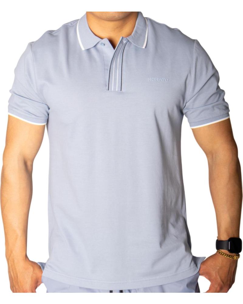 ANTONY MORATO POLO DE PIQUE ALGODON AZUL SKY CON LINEAS ANTONY MORATO POLO DE PIQUE ALGODON AZUL SKY CON LINEAS