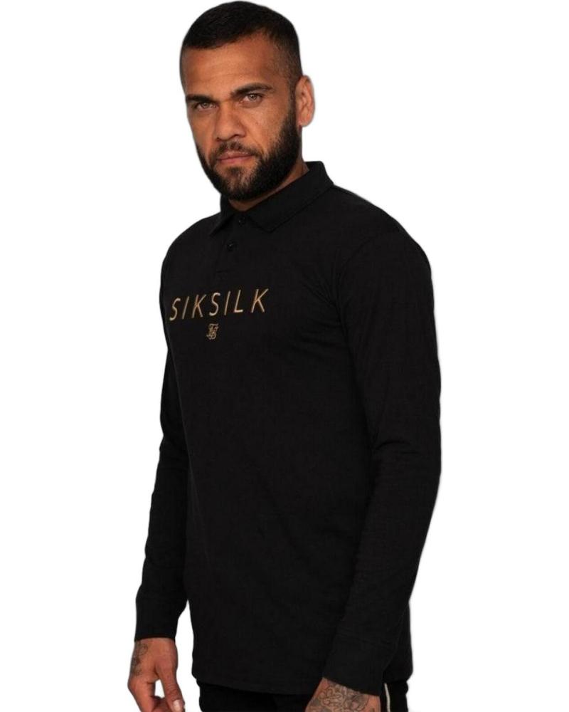 SIKSILK DANI ALVES FITTED BLACK POLO