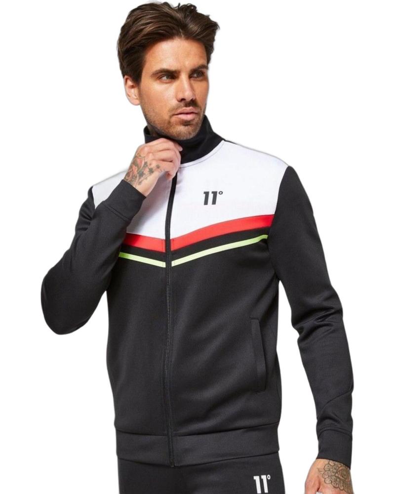 11 DEGREES SUDADERA CON BLOQUE DE COLOR INSERTADO NEGRO 11 DEGREES SUDADERA CON BLOQUE DE COLOR INSERTADO NEGRO