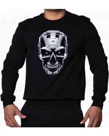 ANTONY MORATO SUDADERA NEGRA SLIM FIT CON CALABERA DE CYBORG