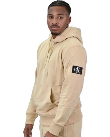 CALVIN KLEIN SUDADERA BADGE HOODIE BEIGE