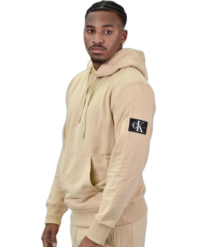 CALVIN KLEIN SUDADERA BADGE HOODIE BEIGE CALVIN KLEIN SUDADERA BADGE HOODIE BEIGE