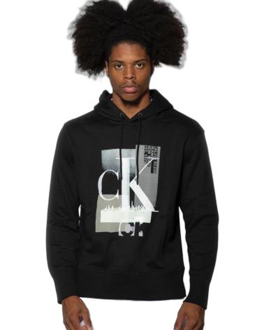 CALVIN KLEIN SUDADERA HOLGADA DE ALGODON CON LOGO NEGRO