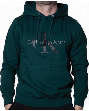 CALVIN KLEIN SUDADERA CON CAPUCHA VERDE OSCURO MONOLOGO