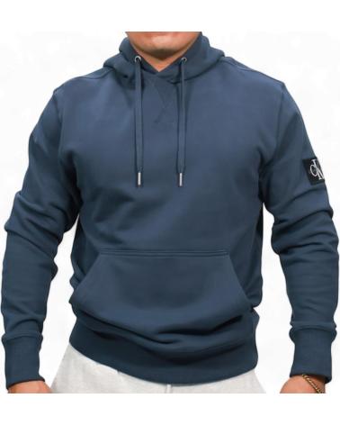 CALVIN KLEIN SUDADERA CON CAPUCHA AZUL MARINO CON PLACA EN BRAZO