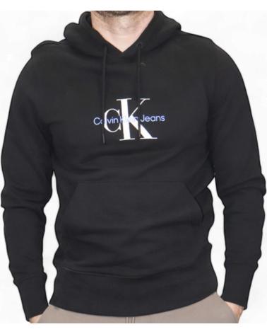 CALVIN KLEIN SUDADERA CON CAPUCHA BASICA MONOLOGO NEGRO