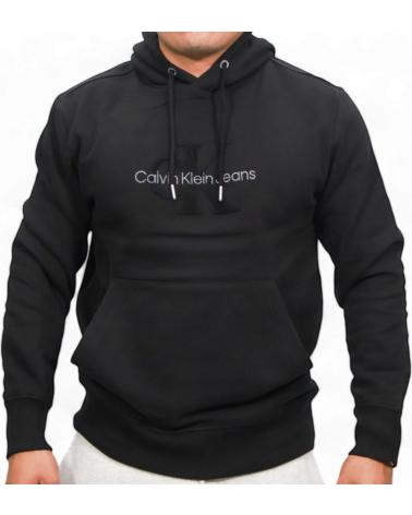 CALVIN KLEIN SUDADERA DE CHENILLA CON CAPUCHA NEGRO