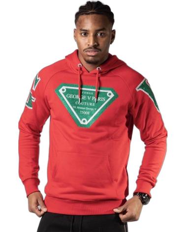 GEORGE V PARIS SUDADERA DIAMANTE FRONTAL ROJO