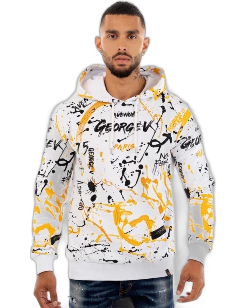 GEORGE V PARIS SUDADERA URBAN STREET BLANCO Y AMARILLO