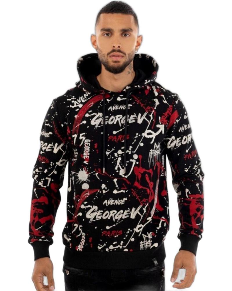 GEORGE V PARIS SUDADERA URBAN STREET NEGRO Y ROJO