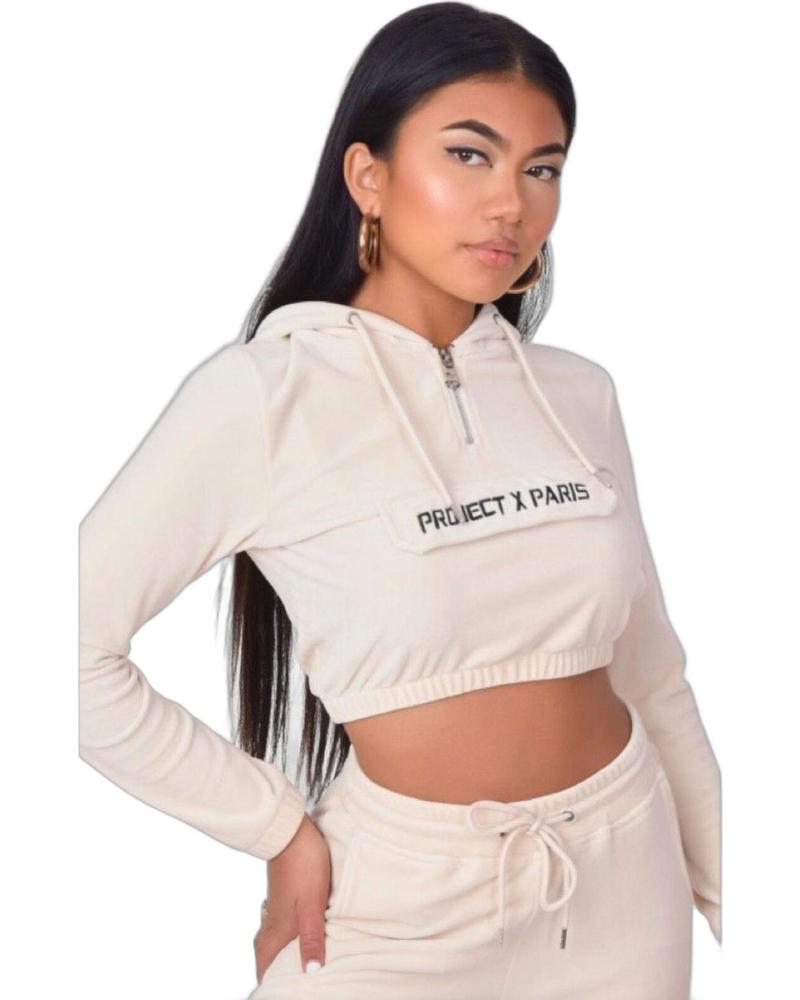 PROJECT X PARIS SUDADERA DE TERCIOPELO BEIG