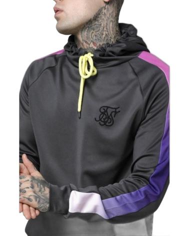 SIKSILK SUDADERA CON CAPUCHA PANEL GRIS Y NEON