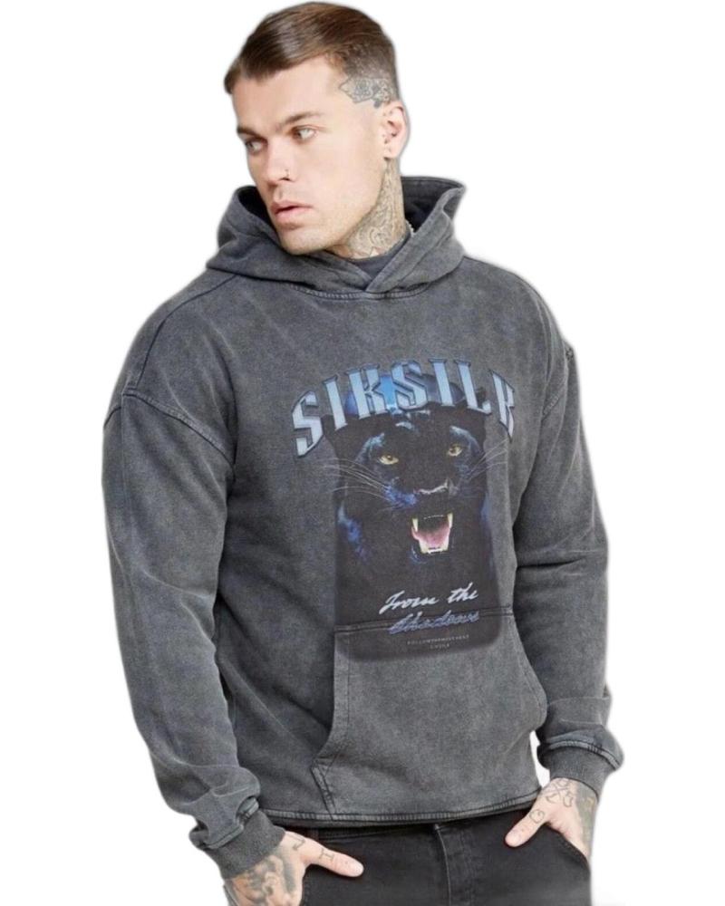 SIKSILK SUDADERA GRAFICA NEGRO