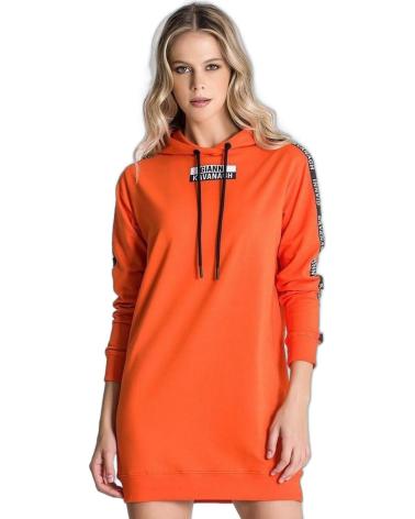 GIANNI KAVANAGH VESTIDO CON CAPUCHA STATEMENT NARANJA