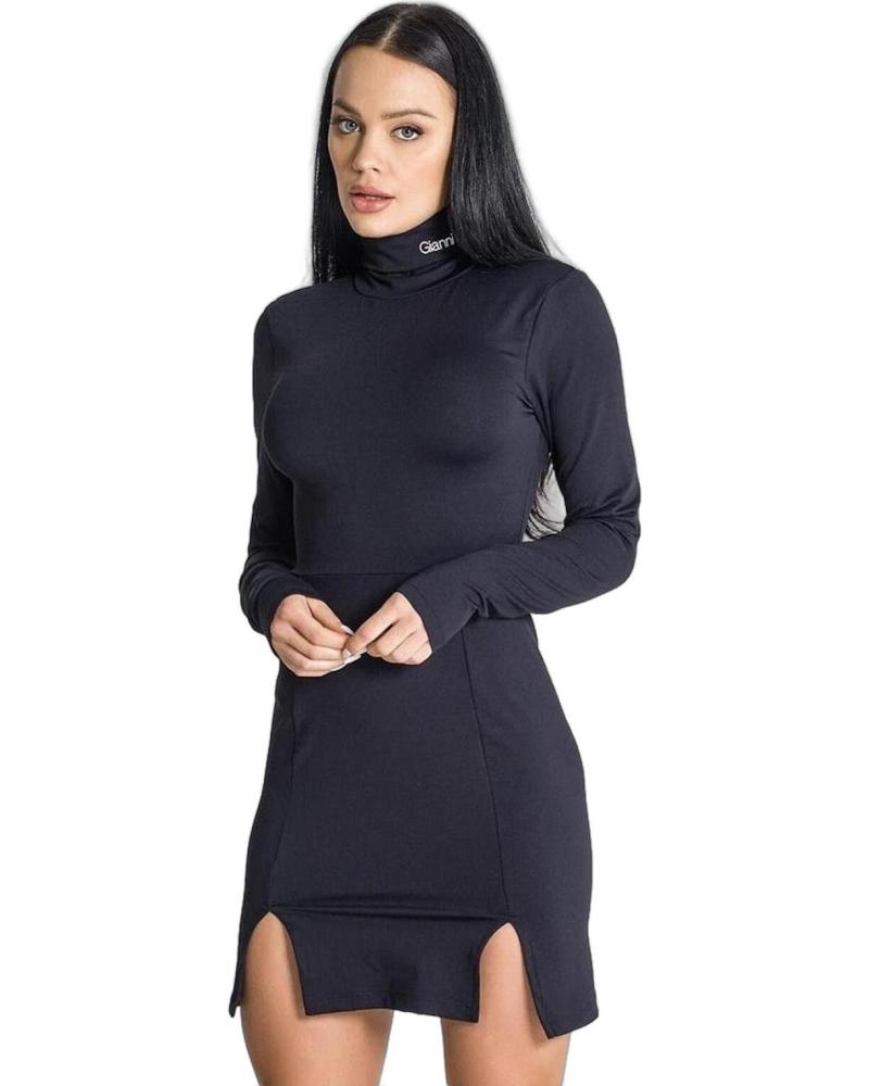 GIANNI KAVANAGH VESTIDO CON CUELLO ALTO ESSENCE NEGRO