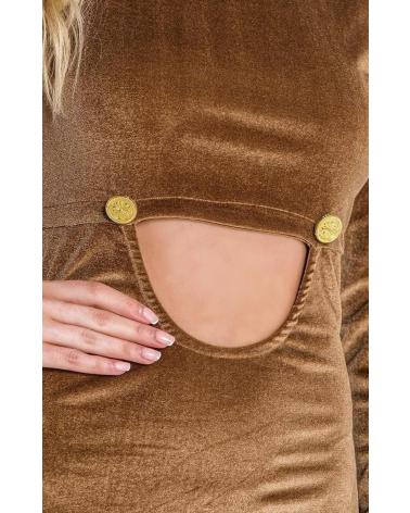 VESTIDO GIANNI KAVANAGH BRIVIDI RECORTADO DORADO