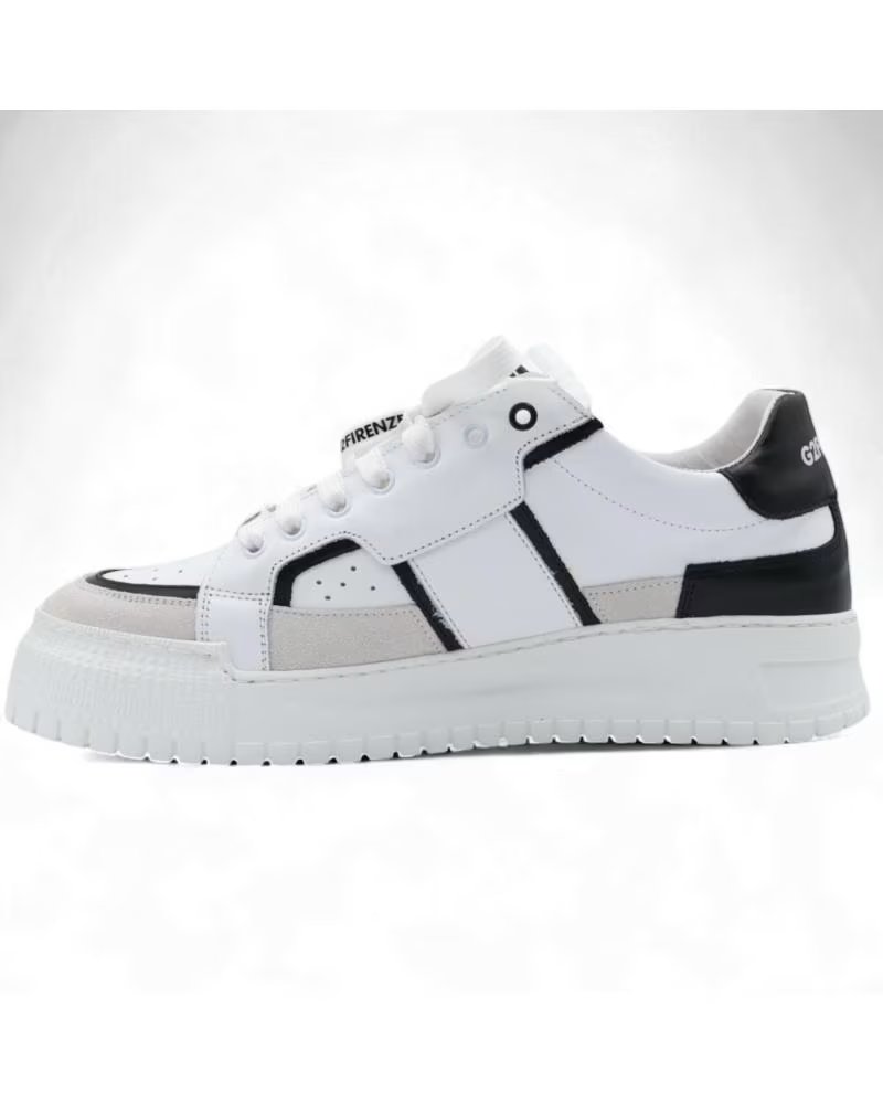 G2 FIRENZE GOMMA - ZWEIFARBIGE SNEAKER WEISS UND SCHWARZ