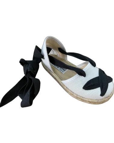 ALPARGATA ANDREA RUIZ 264-10 BLANCA CON LAZOS NEGROS BLANCO