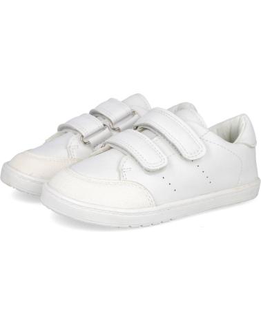 BASKETS BAREFOOT BUBBLE BOBBLE C1482 BLANCHES À FERMETURE ADHÉRENTE BLANCO