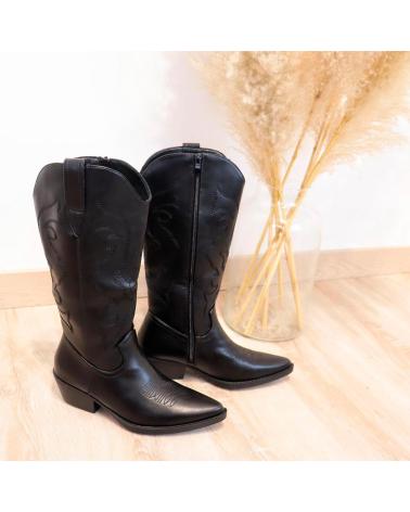 BUBBLE BOBBLE DH2265 SCHWARZE COWBOYSTIEFEL NEGRO