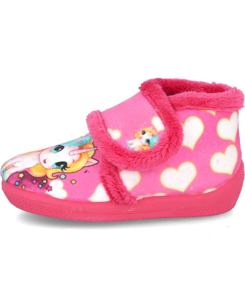 BUBBLE BOBBLE 8050125-S CHAUSSONS MONTANTS FUSHIA AVEC MOTIF LICORNE FUXIA