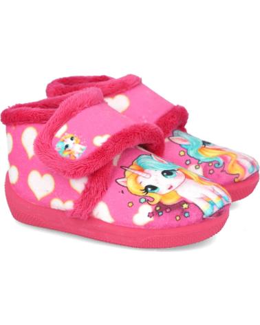 BUBBLE BOBBLE 8050125-S CHAUSSONS MONTANTS FUSHIA AVEC MOTIF LICORNE FUXIA