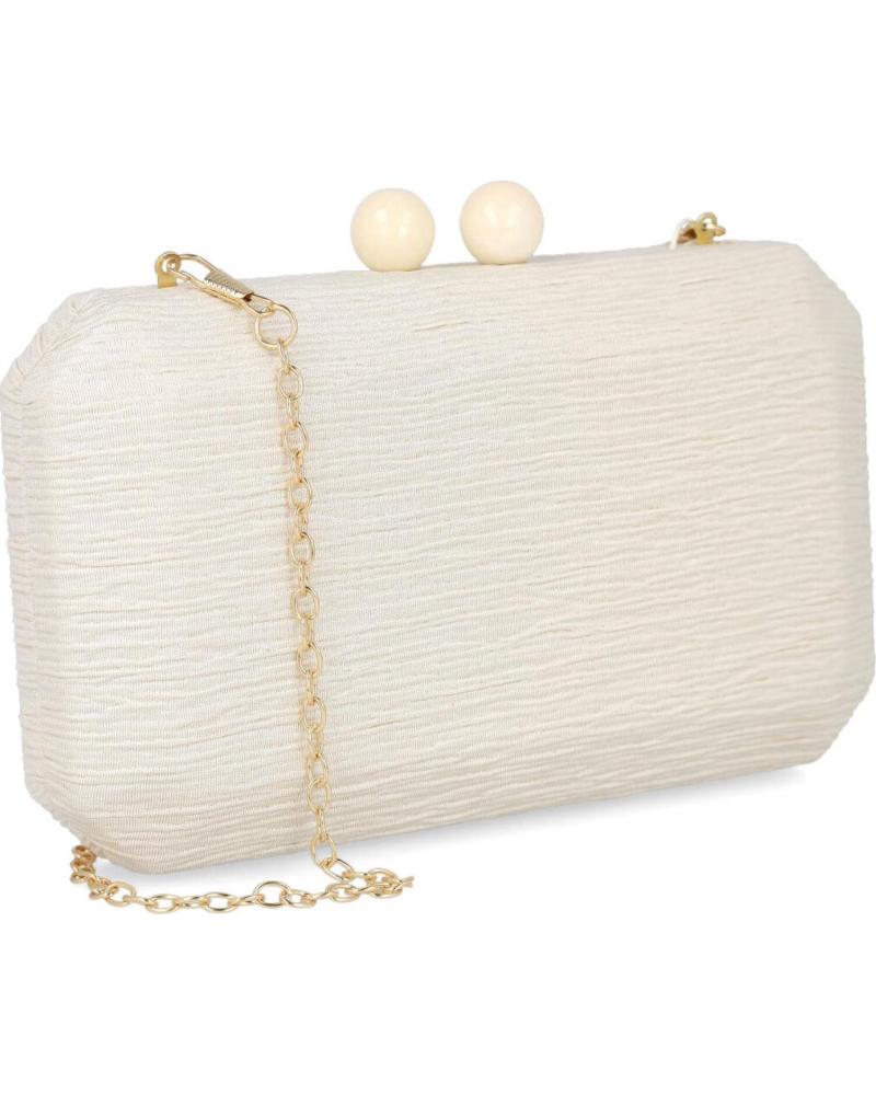 POCHETTE DE SOIRÉE RIGIDE BUBBLE BOBBLE 20516 NATURELLE AVEC PERLES NATURAL