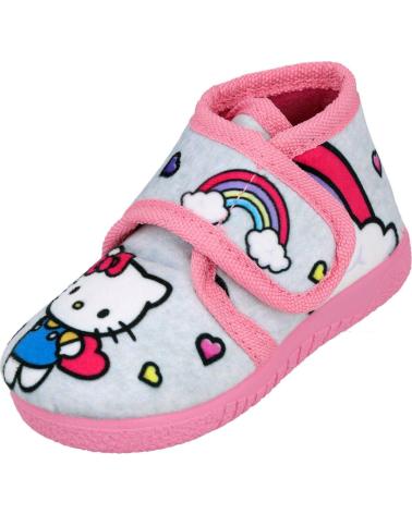 PANTOUFLES MONTANTES BUBBLE BOBBLE ALCALDE 12005 FILLE HELLO KITTY ARC-EN-CIEL GRIS