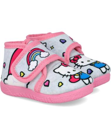 PANTOUFLES MONTANTES BUBBLE BOBBLE ALCALDE 12005 FILLE HELLO KITTY ARC-EN-CIEL GRIS