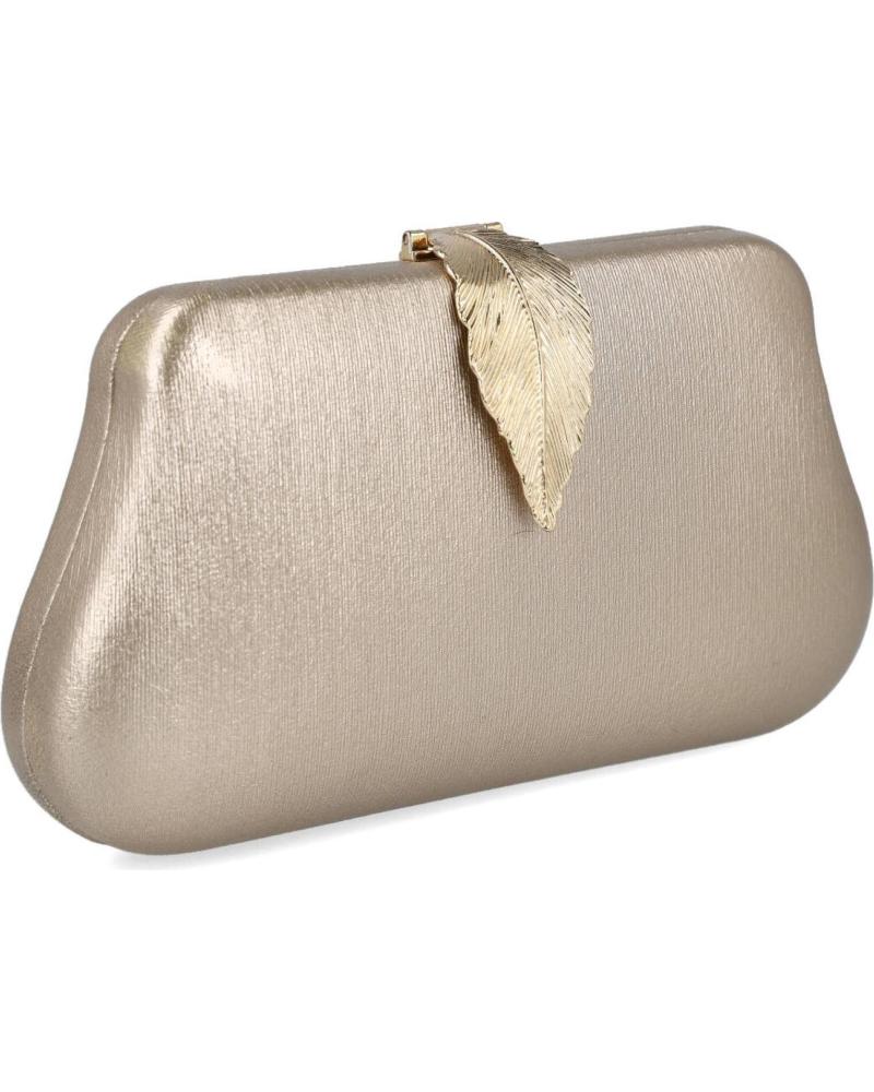 CARTERA DE FIESTA BUBBLE BOBBLE CAVA CON CIERRE HOJA DORADA 20579 CAVA