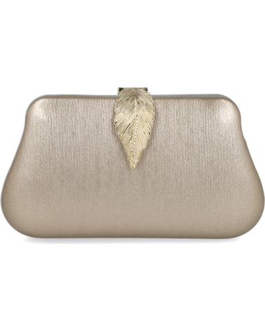 CARTERA DE FIESTA BUBBLE BOBBLE CAVA CON CIERRE HOJA DORADA 20579 CAVA