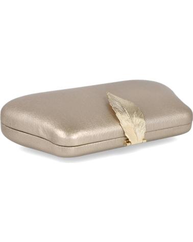 CARTERA DE FIESTA BUBBLE BOBBLE CAVA CON CIERRE HOJA DORADA 20579 CAVA