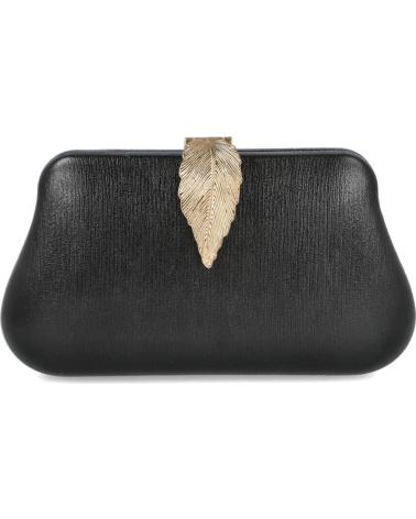 BUBBLE BOBBLE 20579 - SCHWARZE ABENDTASCHE MIT GOLDENEM BLATTVERSCHLUSS NEGRO