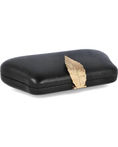 BUBBLE BOBBLE 20579 - SCHWARZE ABENDTASCHE MIT GOLDENEM BLATTVERSCHLUSS NEGRO