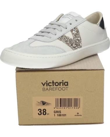VICTORIA ZAPATILLAS MUJER MODELO OLMO BAREFOOT EFECTO PIEL COLOR GRIS