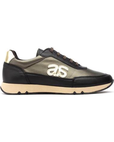 JAM ZAPATILLAS DEPORTIVAS CASUAL DE PIEL PARA MUJER CON CORDONES NEGRO