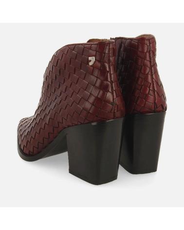 BOTINES GIOSEPPO TAMASI 73572 GRANATE CON TACÓN Y DISEÑO TRENZADO DE PIEL GRANATE