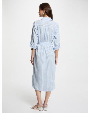 ROBE DROITE RAYÉE MORGAN 251-RCIL BLEUE AZUL