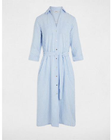ROBE DROITE RAYÉE MORGAN 251-RCIL BLEUE AZUL