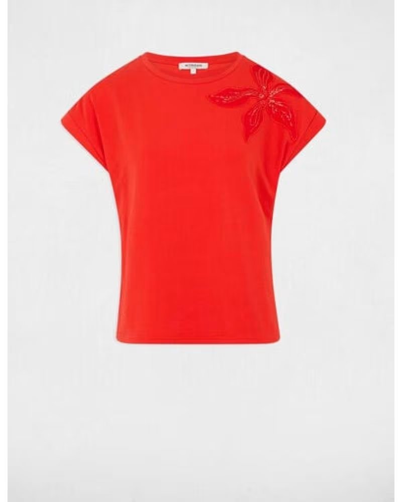 MORGAN CAMISETA DE MANGA CORTA 077-51013077107027 EN ROJO PARA MUJE NARANJA