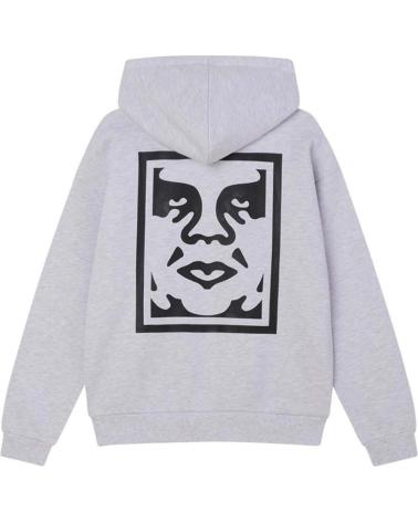OBEY SUDADERA BOLD ICON EXTRA HEAVY HOOD ASH GREY NAN