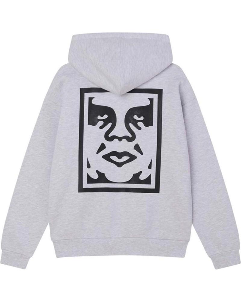 OBEY SUDADERA BOLD ICON EXTRA HEAVY HOOD ASH GREY NAN
