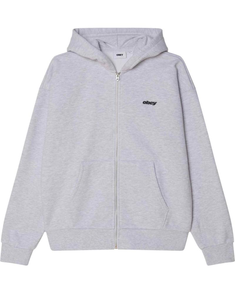 OBEY SUDADERA GAZE EXTRA HEAVY ZIP HOOD GRIS ASH GREY NAN