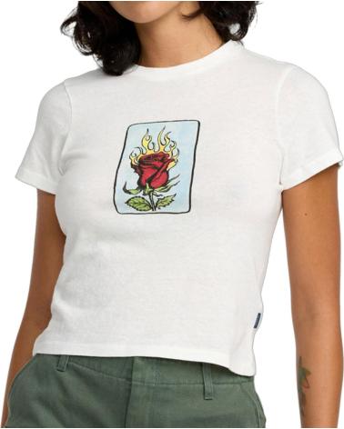 RVCA CAMISETA CROP TOP SPANKY LOTERIA 411 TEE BLANCO WHITE NAN