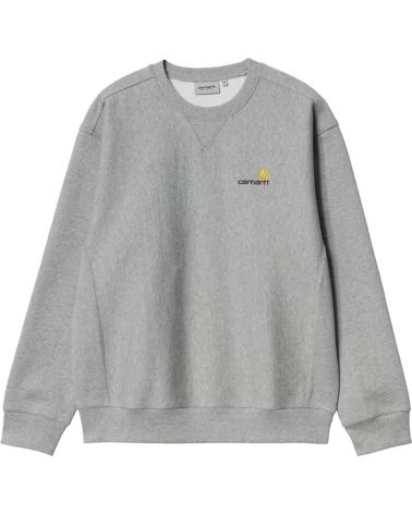 CARHARTT WIP SUDADERA AMERICAN SCRIPT SWEAT GREY HEATHER NAN