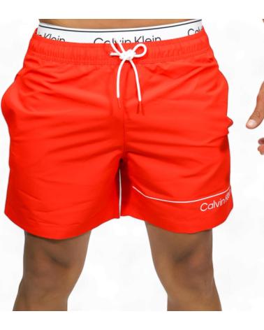 MAILLOT DE BAIN CALVIN KLEIN ROUGE À DOUBLE CEINTURE