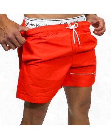 MAILLOT DE BAIN CALVIN KLEIN ROUGE À DOUBLE CEINTURE